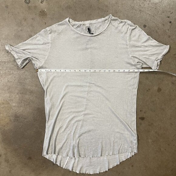 Manuel Marte Elongated Scoop Hem Light Gray 100% Cotton Fashion T Shirt Size L - Picture 5 of 12
